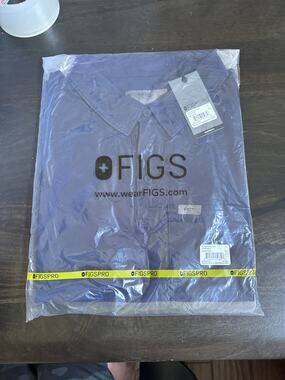 FIGS M. Technical Pique Scrub Polo Men’s Shirt Regular L Blue Black